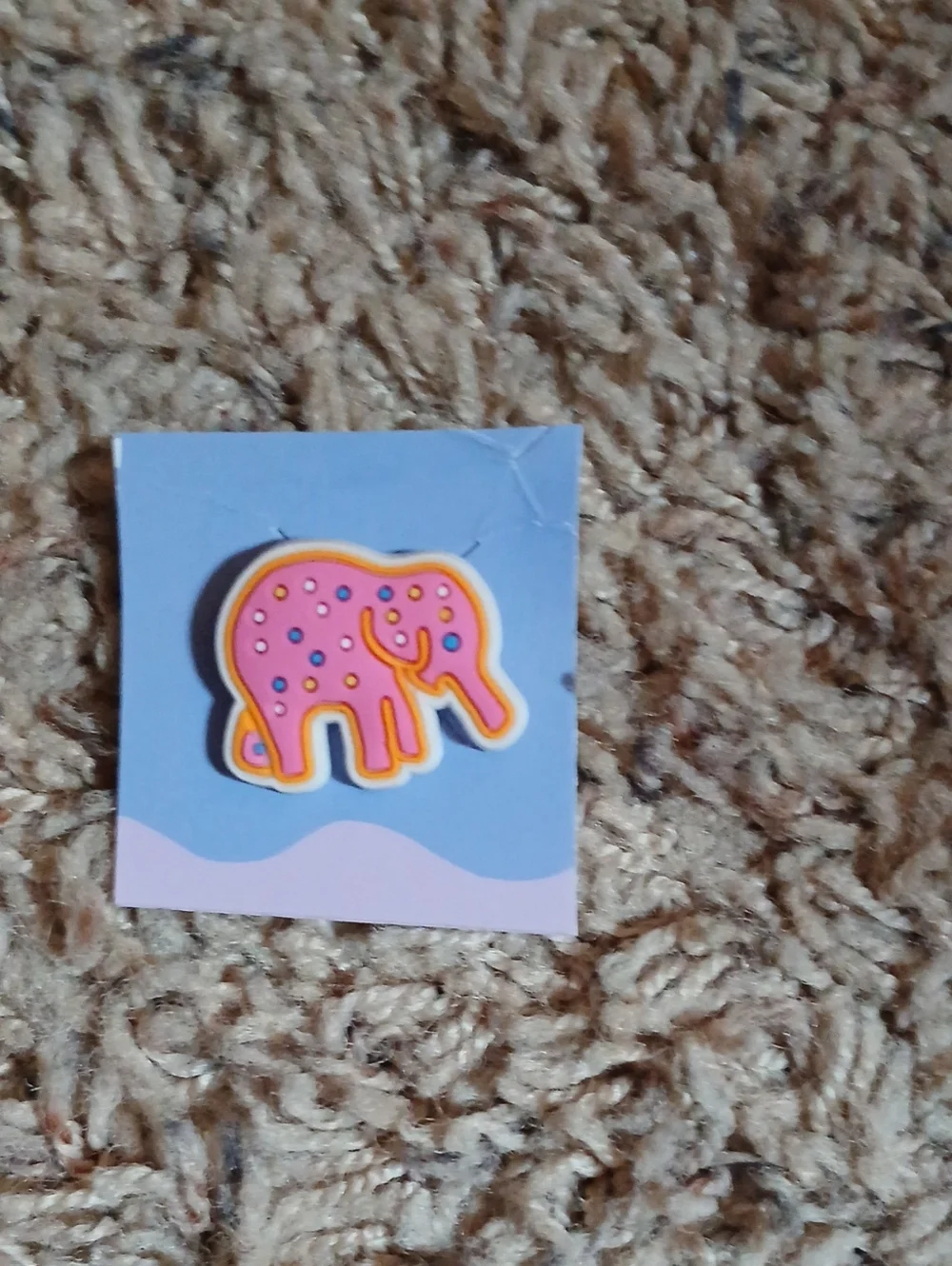 Pink Elephant Kids Shoe Charm - Cute Pink & Yellow Accessory Croc Charm